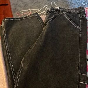 black wide leg high rise jeans